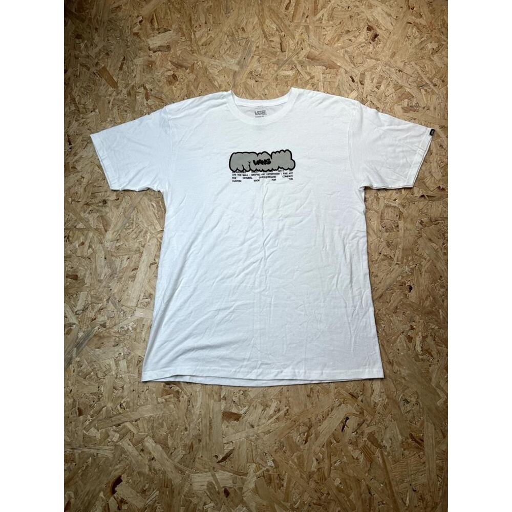 Vans Off The Wall Graphic T-Shirt Mens Large White Classic Fit Skate Tee